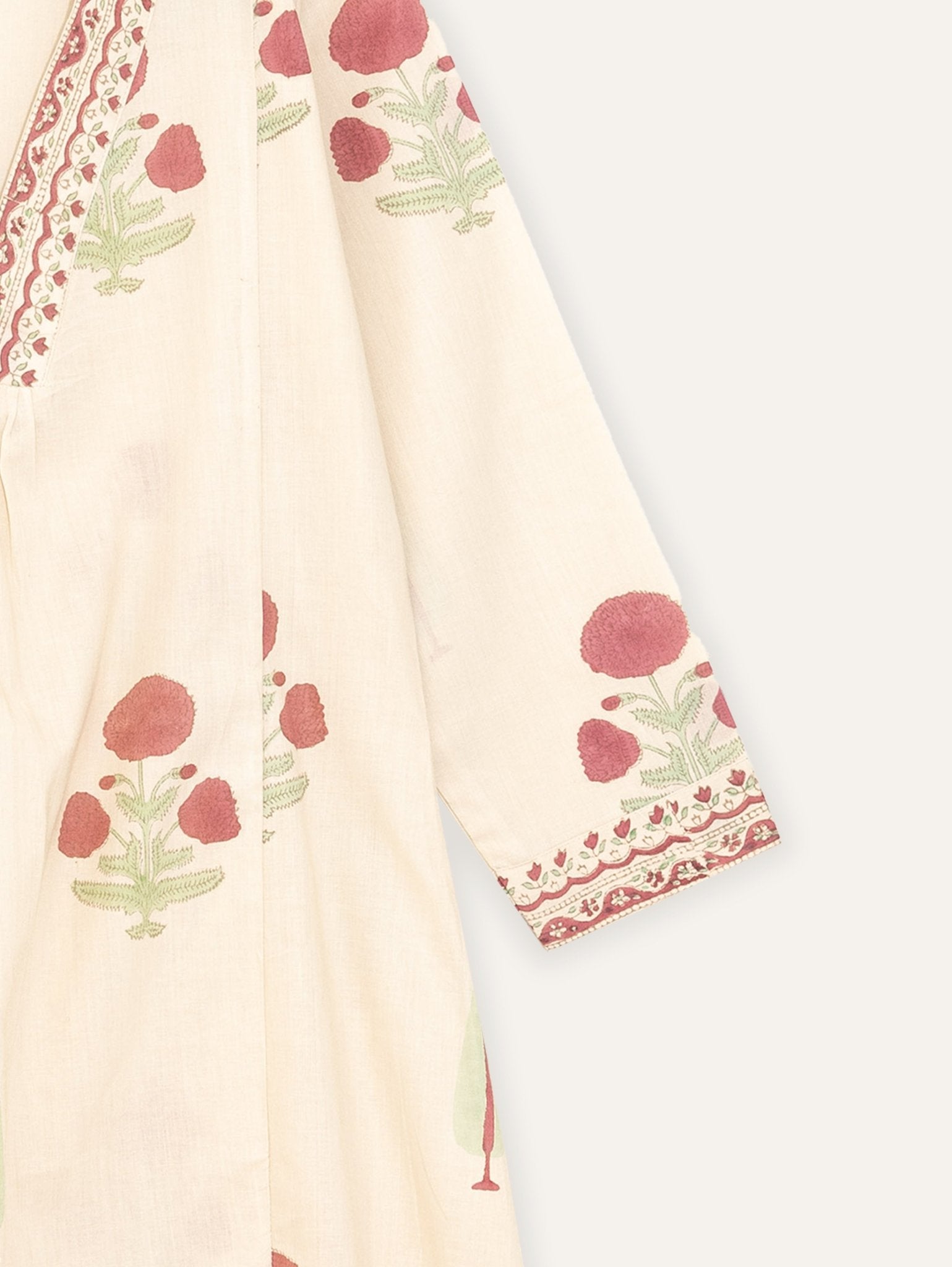 Zakiah Cotton Block Printed A - Line Suit Set - AINA