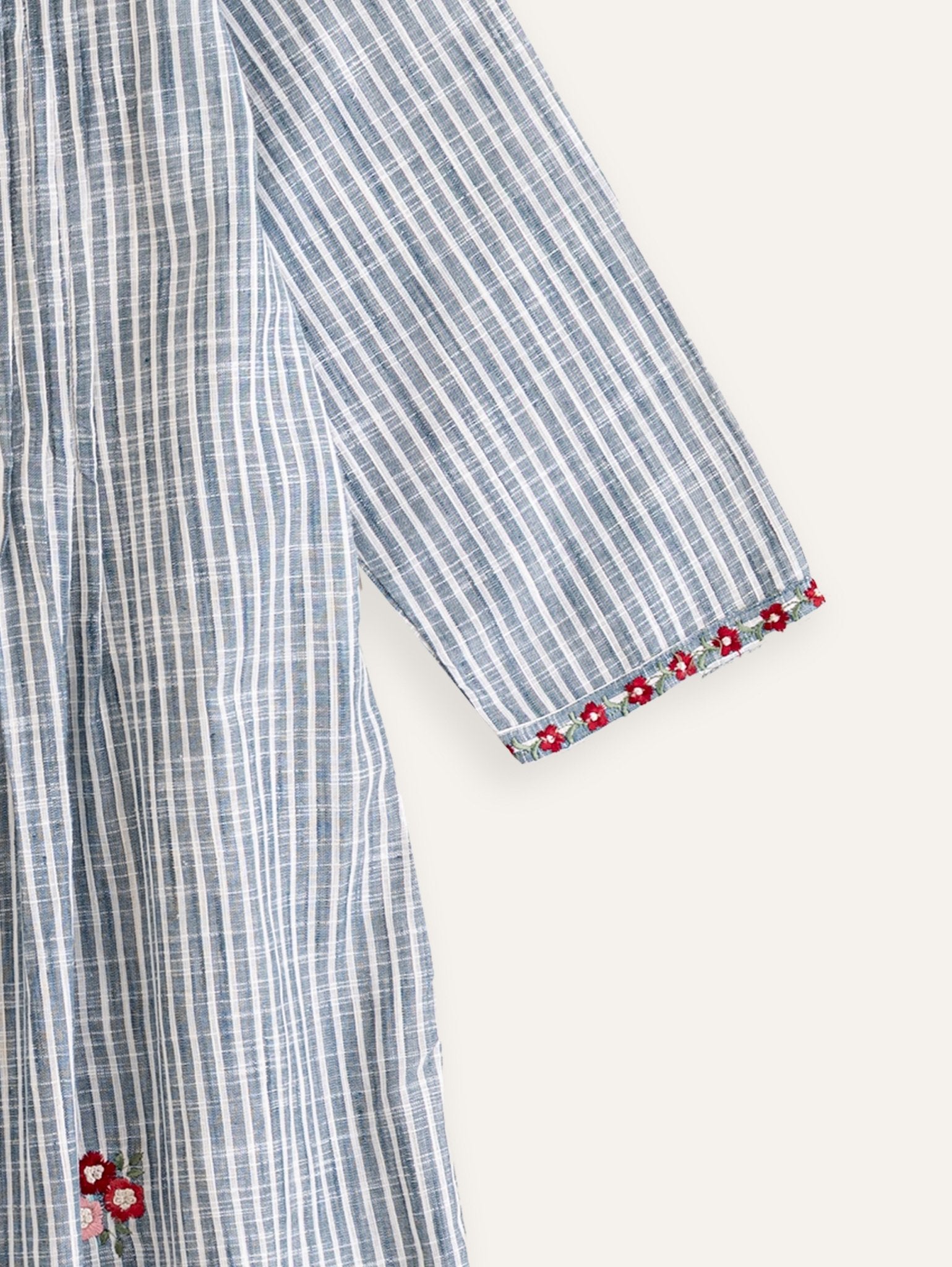 Zakiya Cotton Handloom Embroidered A Line Kurta - AINA