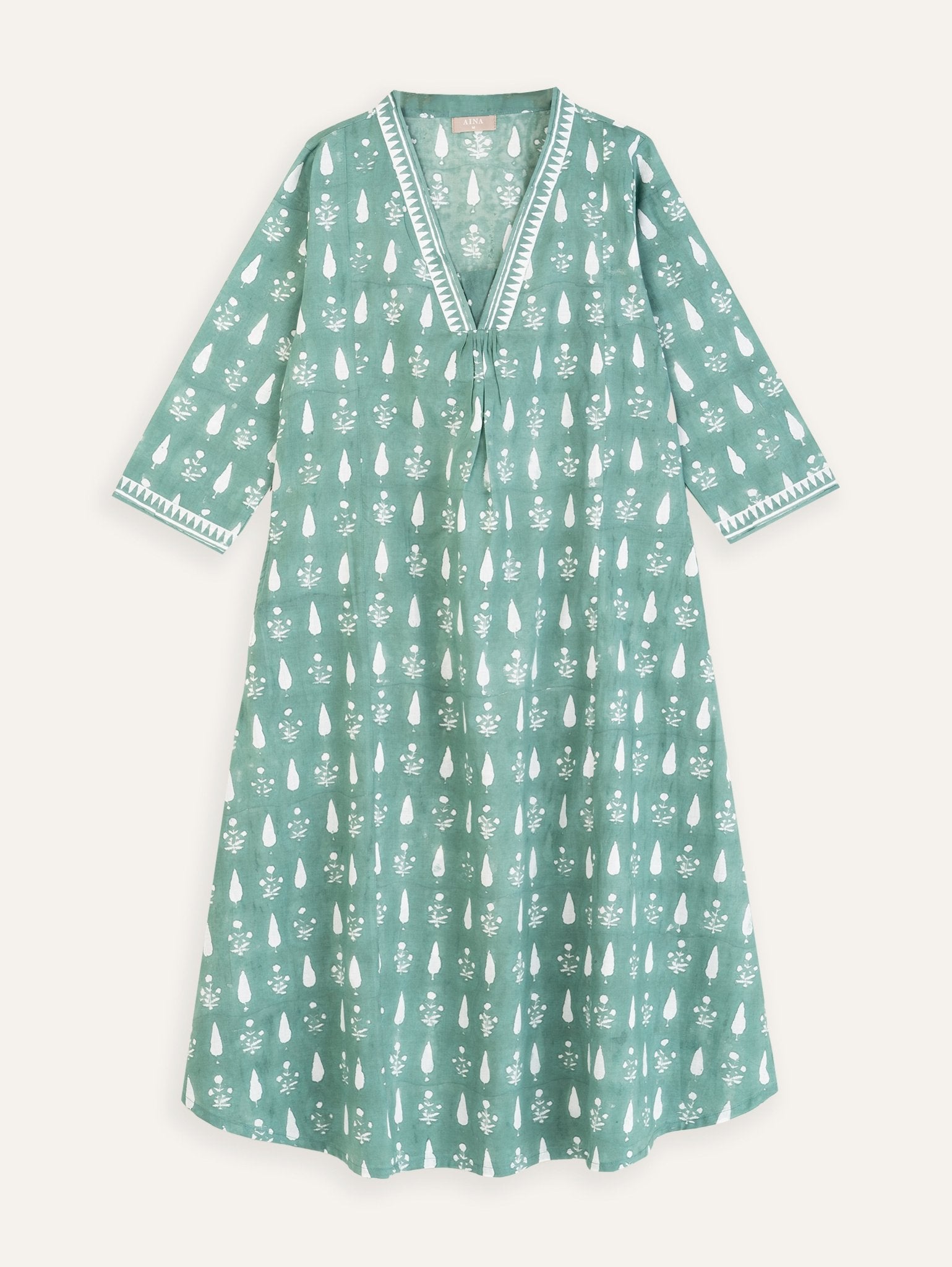 Zaleen Cotton Block Printed A Line Kurta - AINA