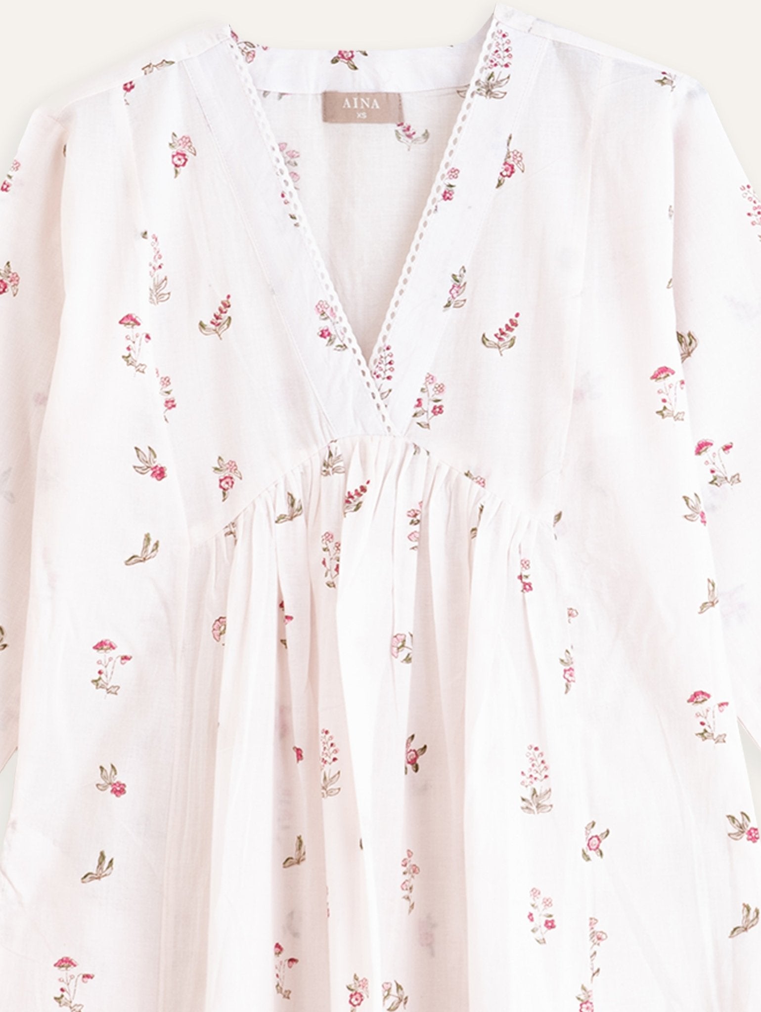 Zalfa Cotton Block Printed A - Line Kurta - AINA