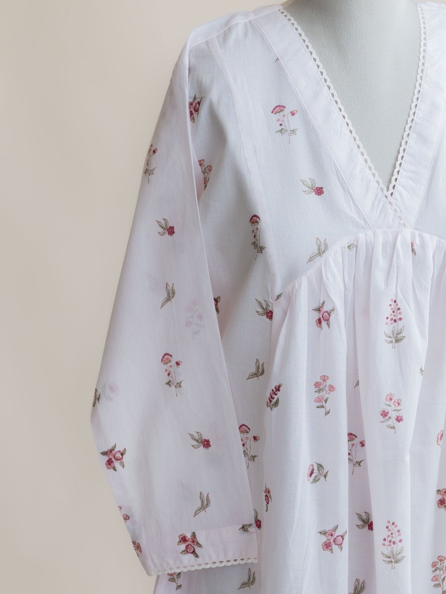 Zalfa Cotton Block Printed A - Line Suit Set - AINA
