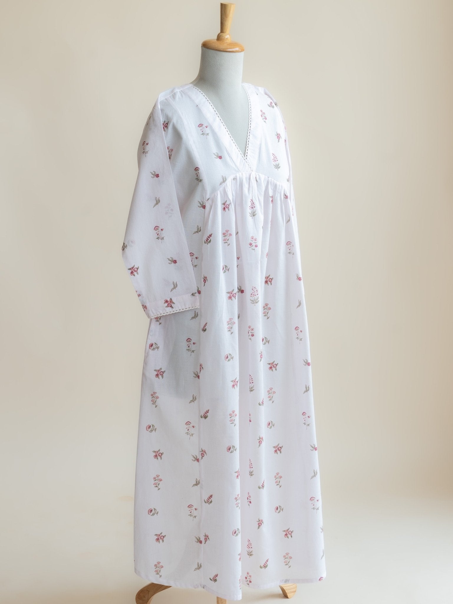 Zalfa Cotton Block Printed A - Line Suit Set - AINA