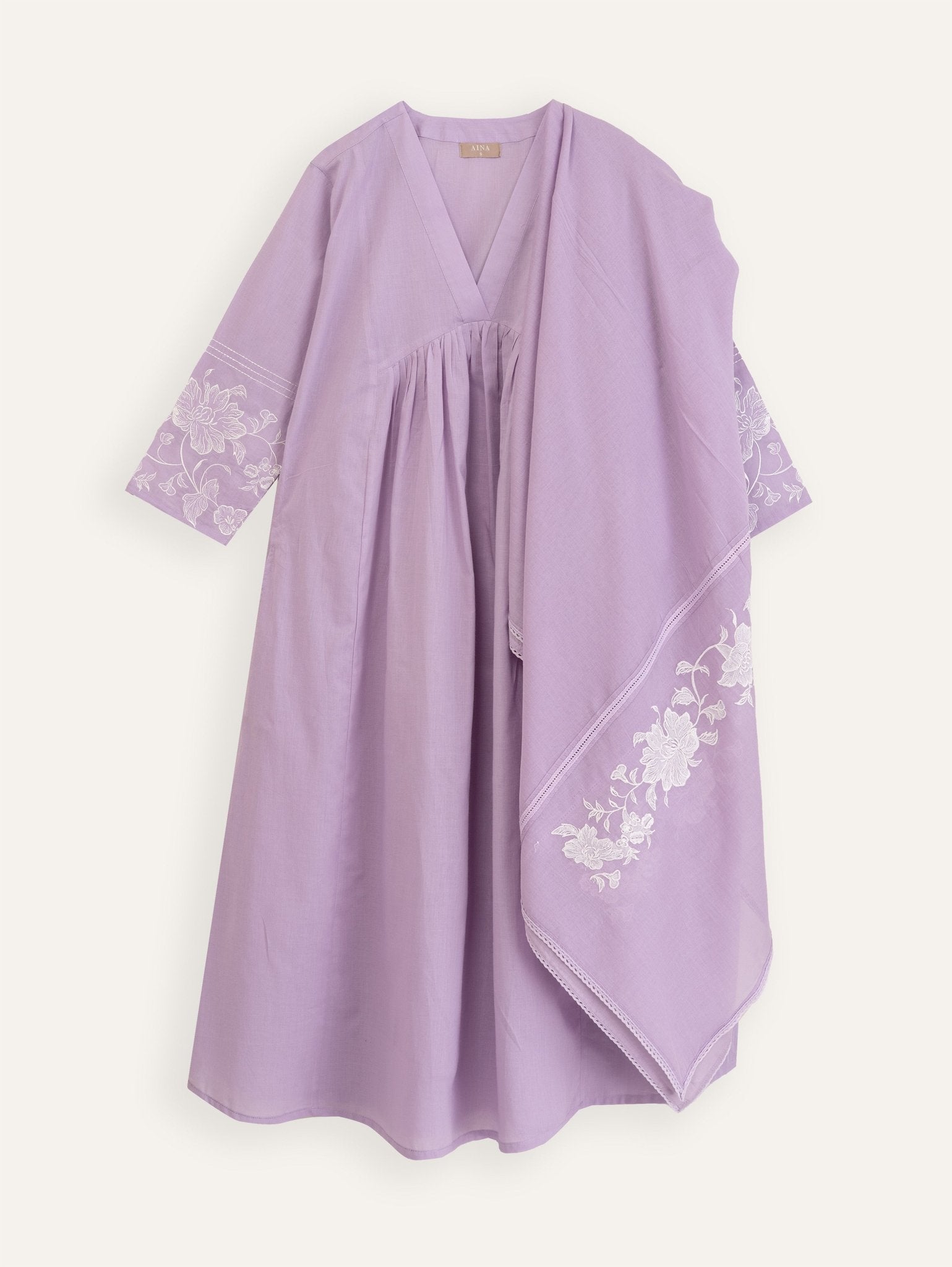 Zamreen Cotton Embroidered A - Line Kurta - AINA