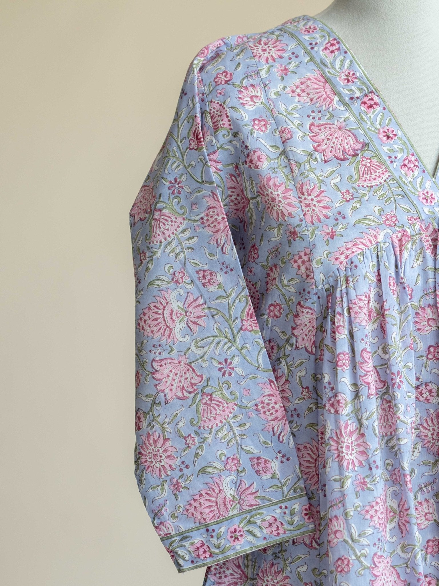 Zanha Cotton Block Printed A - Line Suit Set - AINA