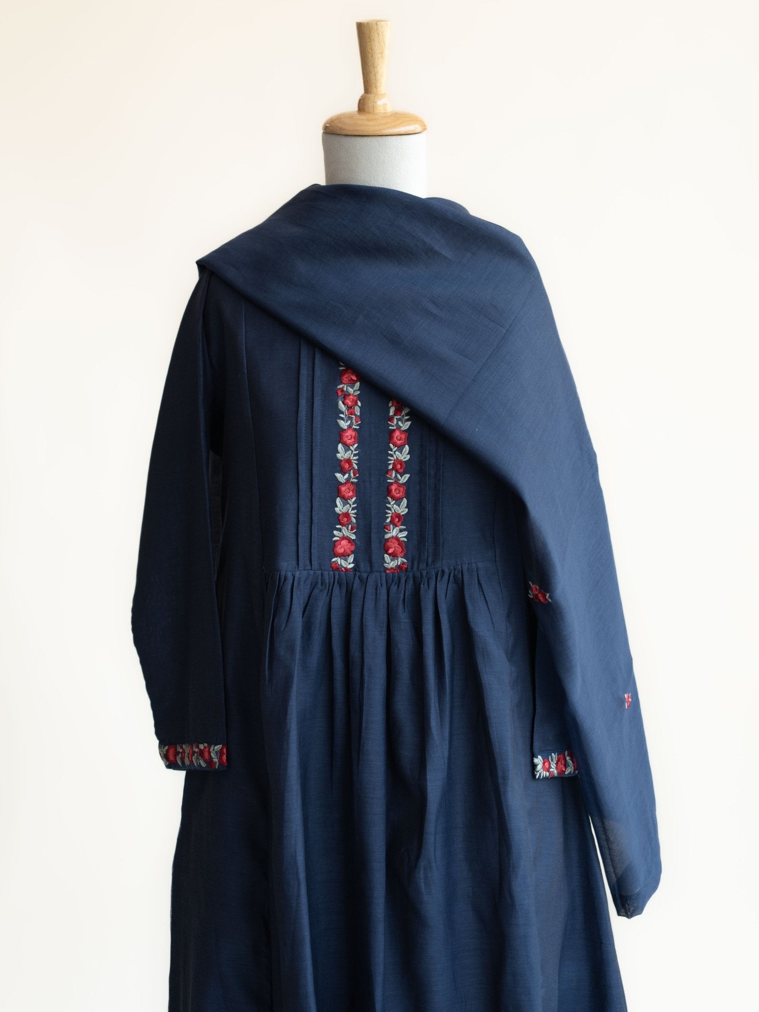 Zareena Chanderi Embroidered A - Line Suit Set - AINA