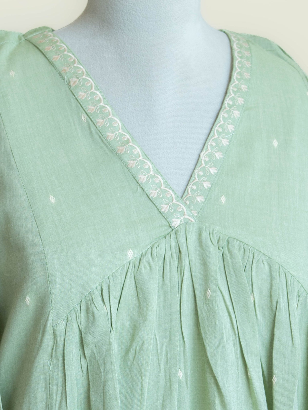 Zarina Cotton Handloom Embroidered A-Line Kurta - AINA