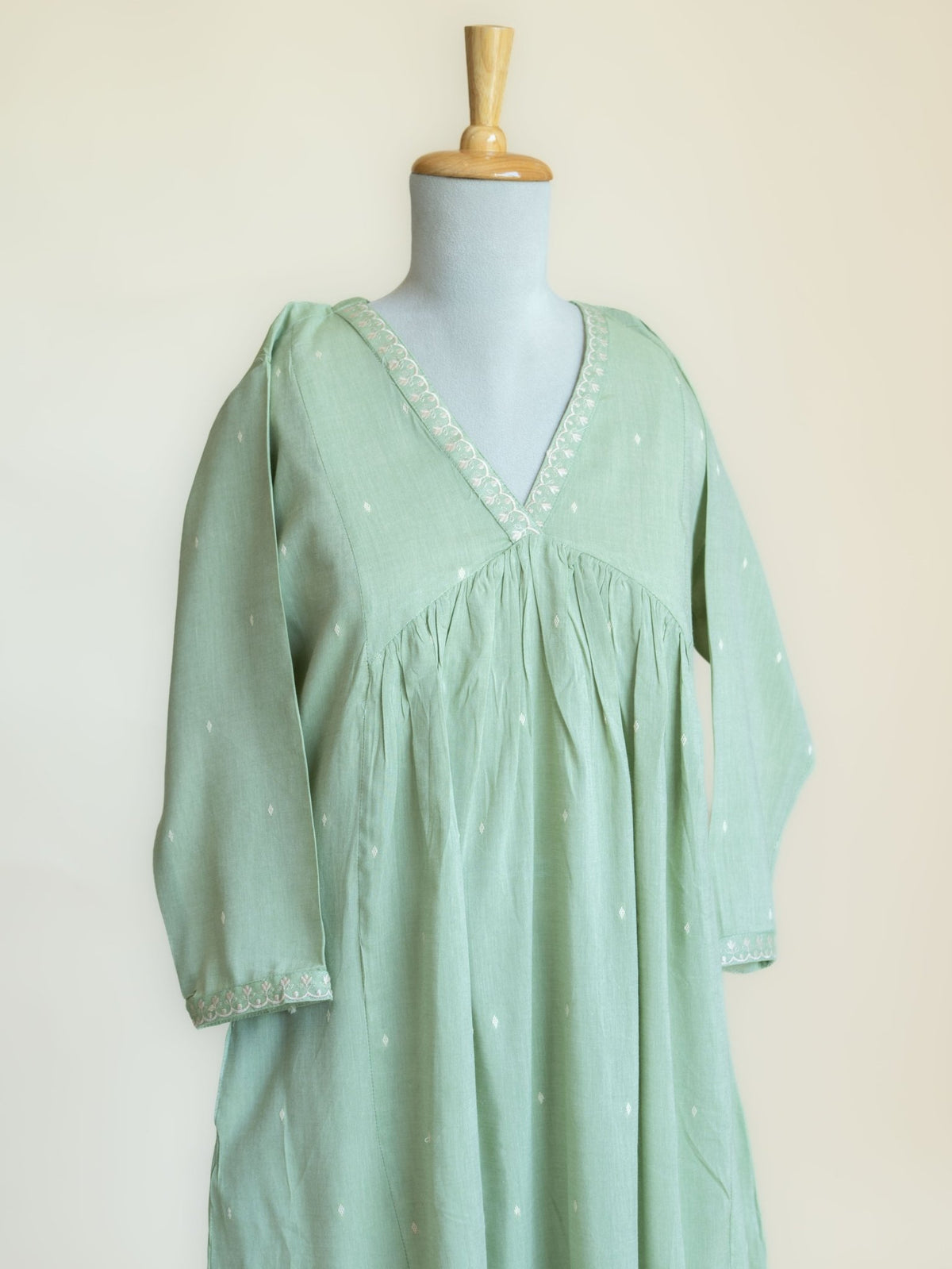 Zarina Cotton Handloom Embroidered A-Line Kurta - AINA