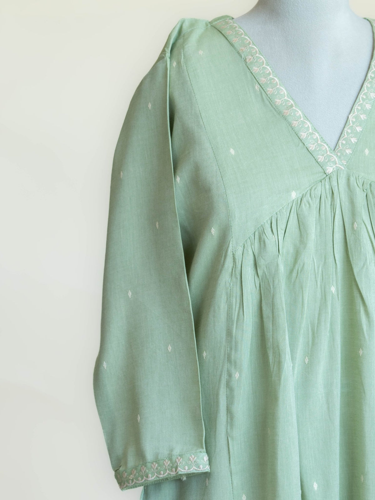 Zarina Cotton Handloom Embroidered A-Line Kurta - AINA