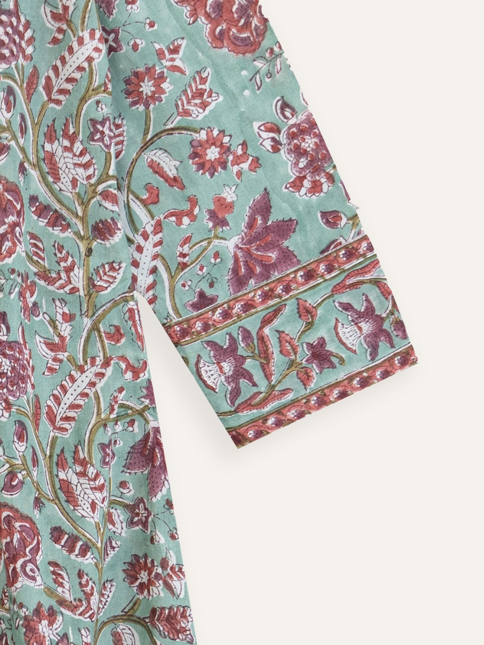 Zariya Cotton Block Printed A - Line Kurta - AINA