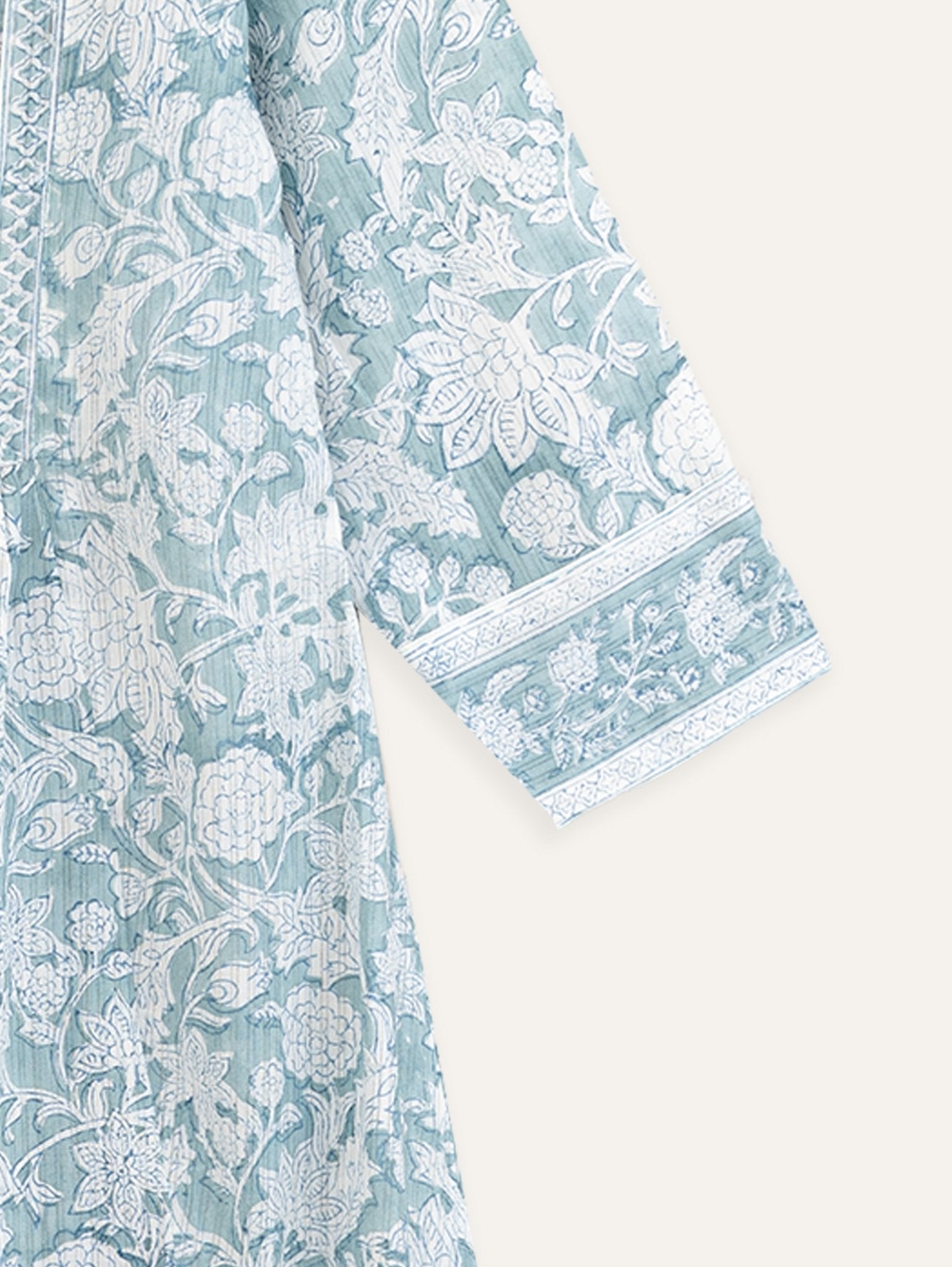 Zarna Cotton Block Printed A - Line Kurta - AINA