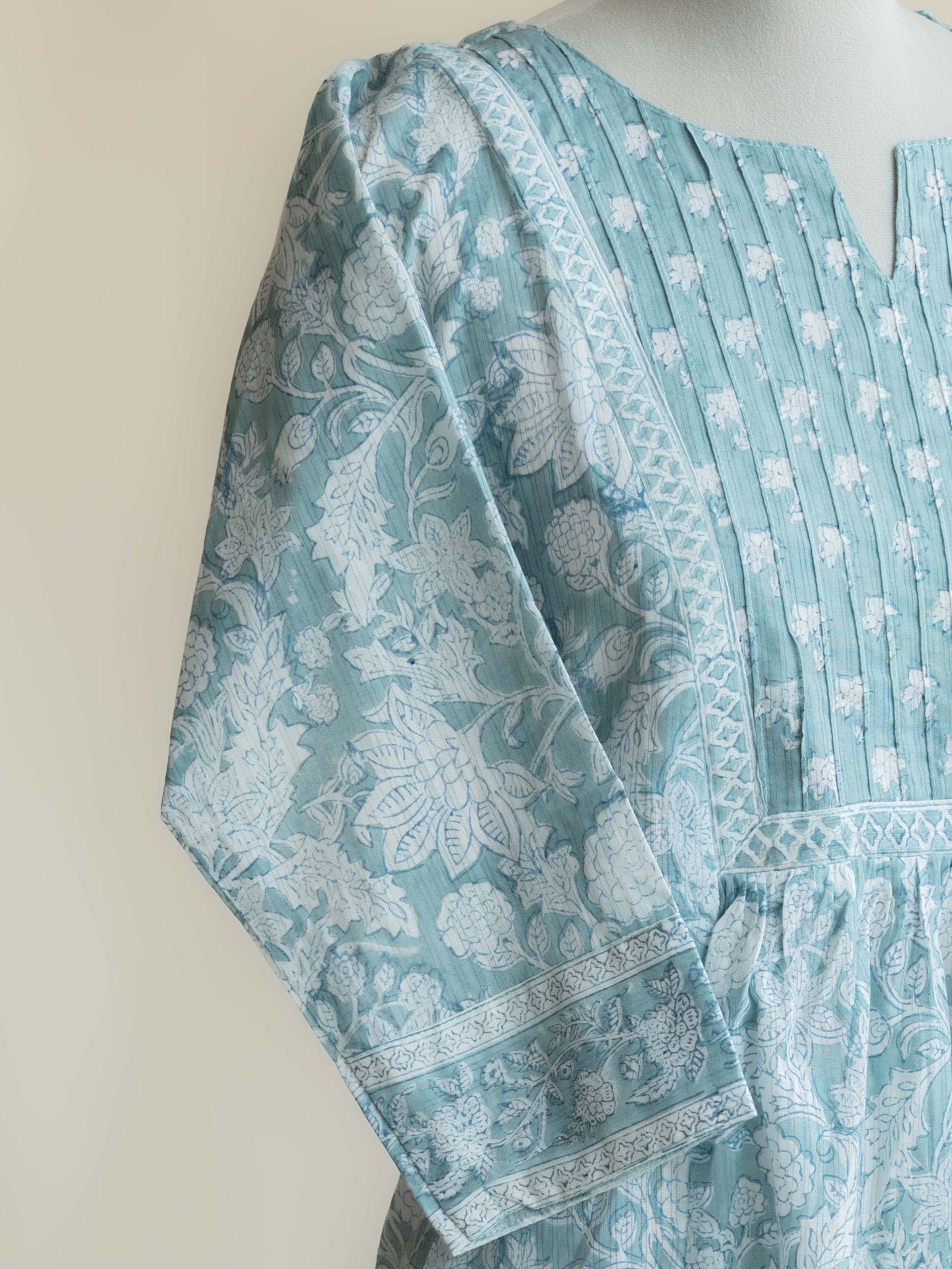 Zarna Cotton Block Printed A - Line Kurta - AINA