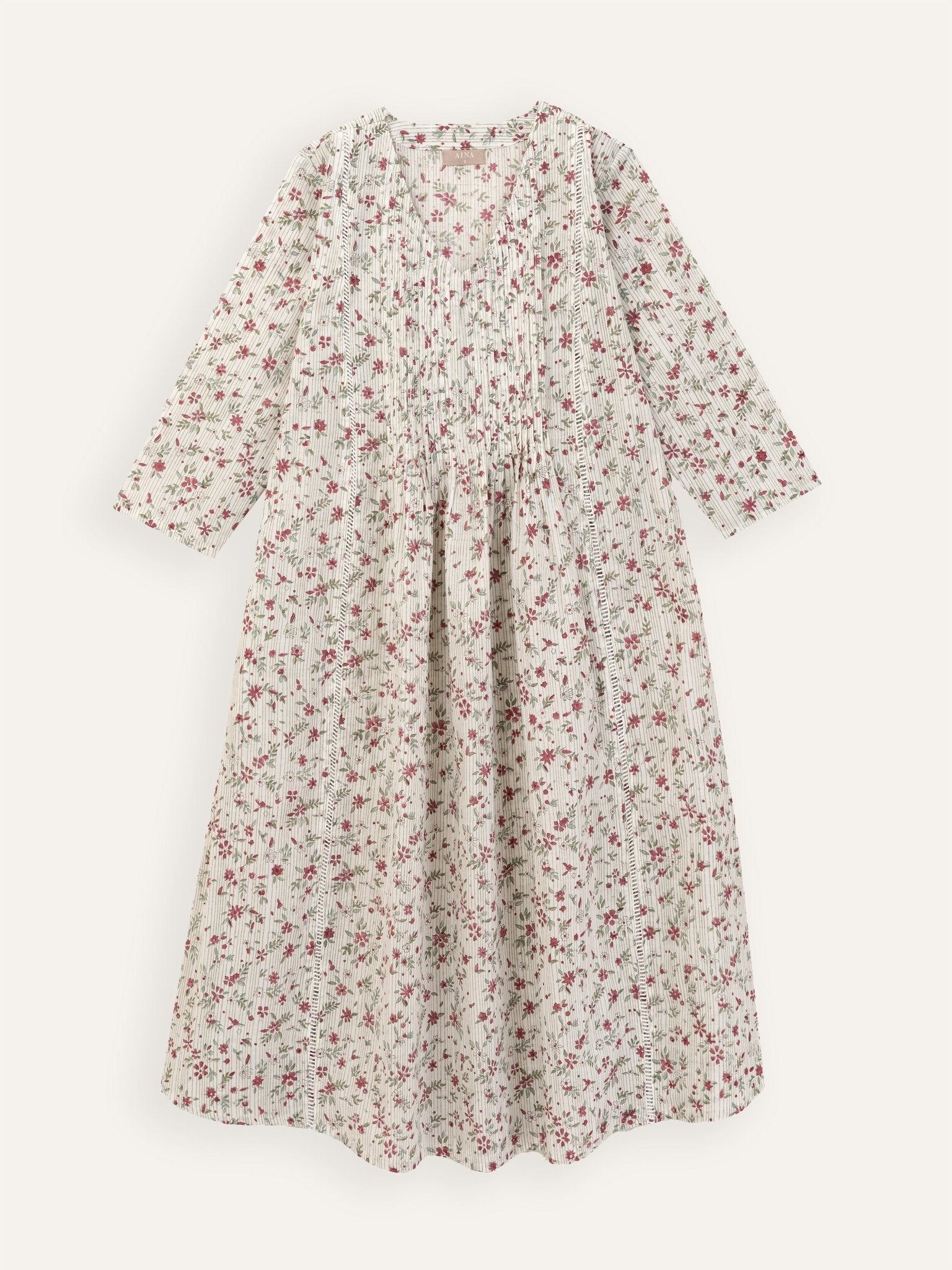 Zeba Cotton Block Printed A - Line Kurta - AINA