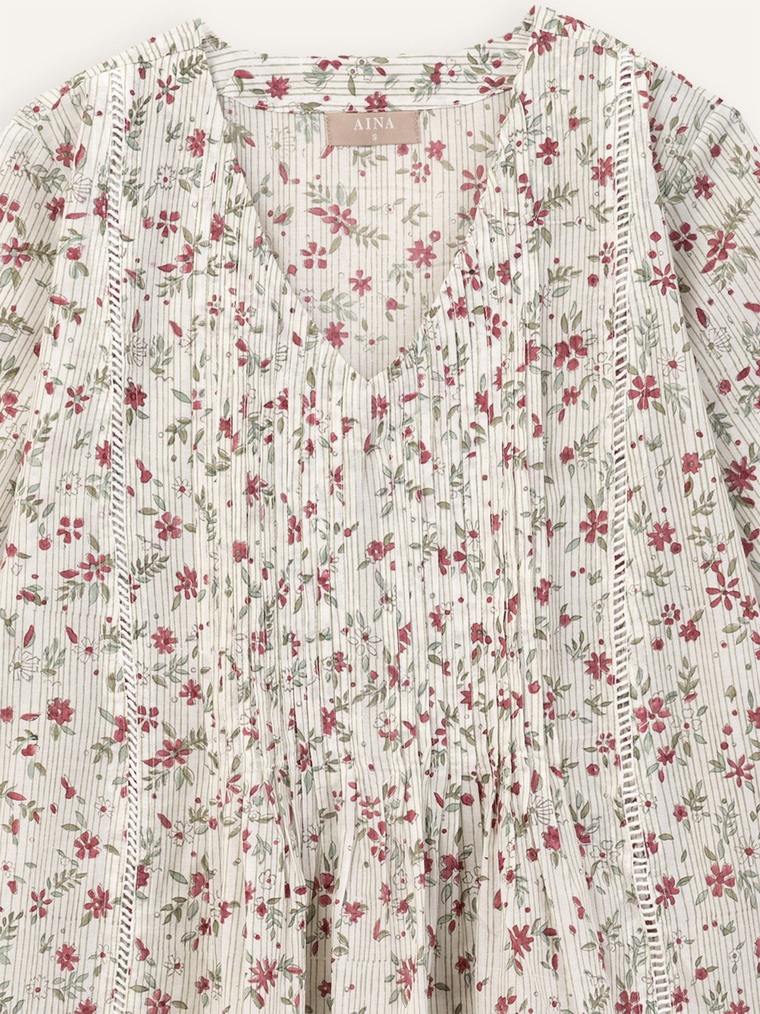 Zeba Cotton Block Printed A - Line Kurta - AINA