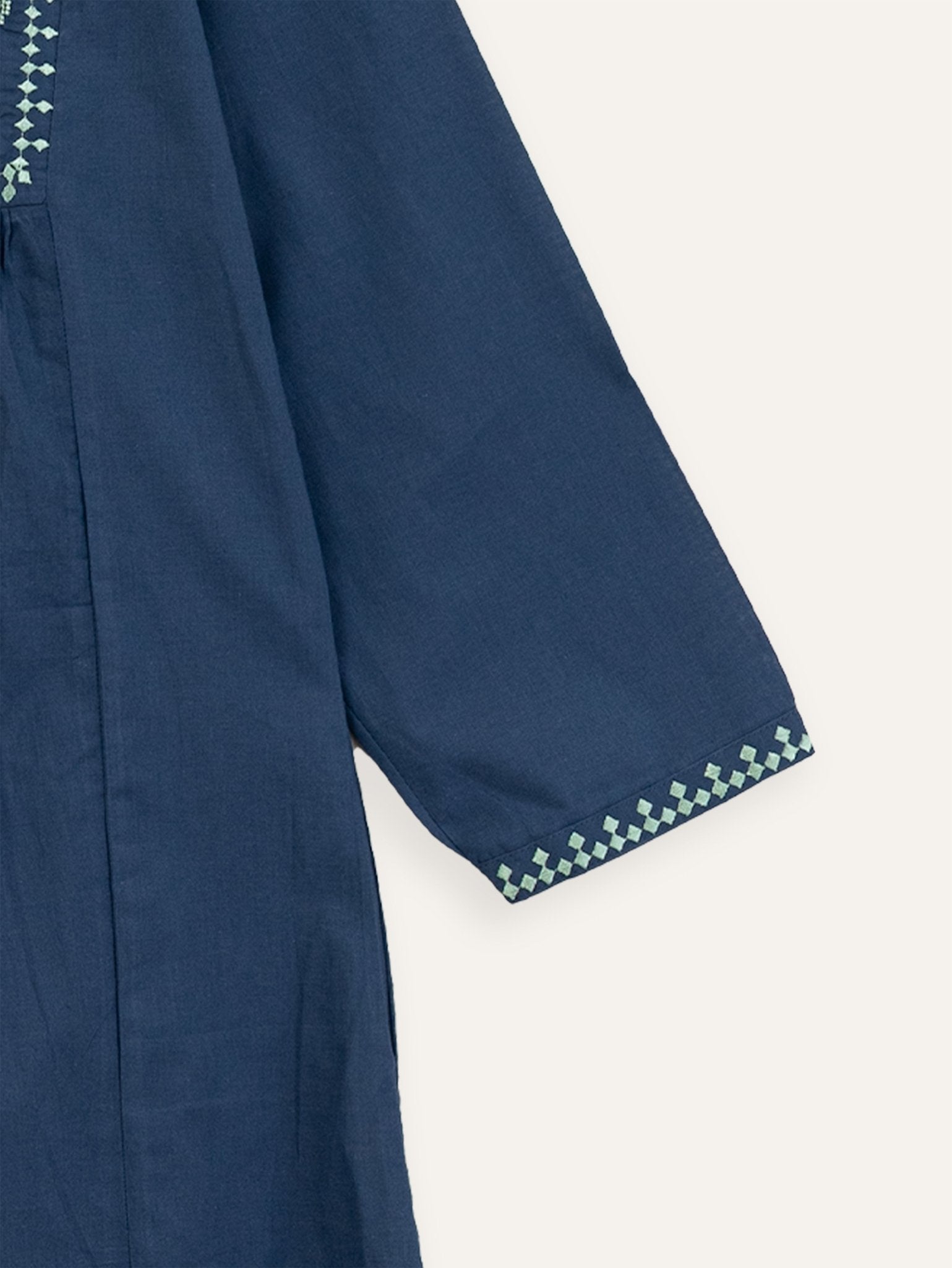 Zeba Cotton Embroidered A - Line Suit Set - AINA