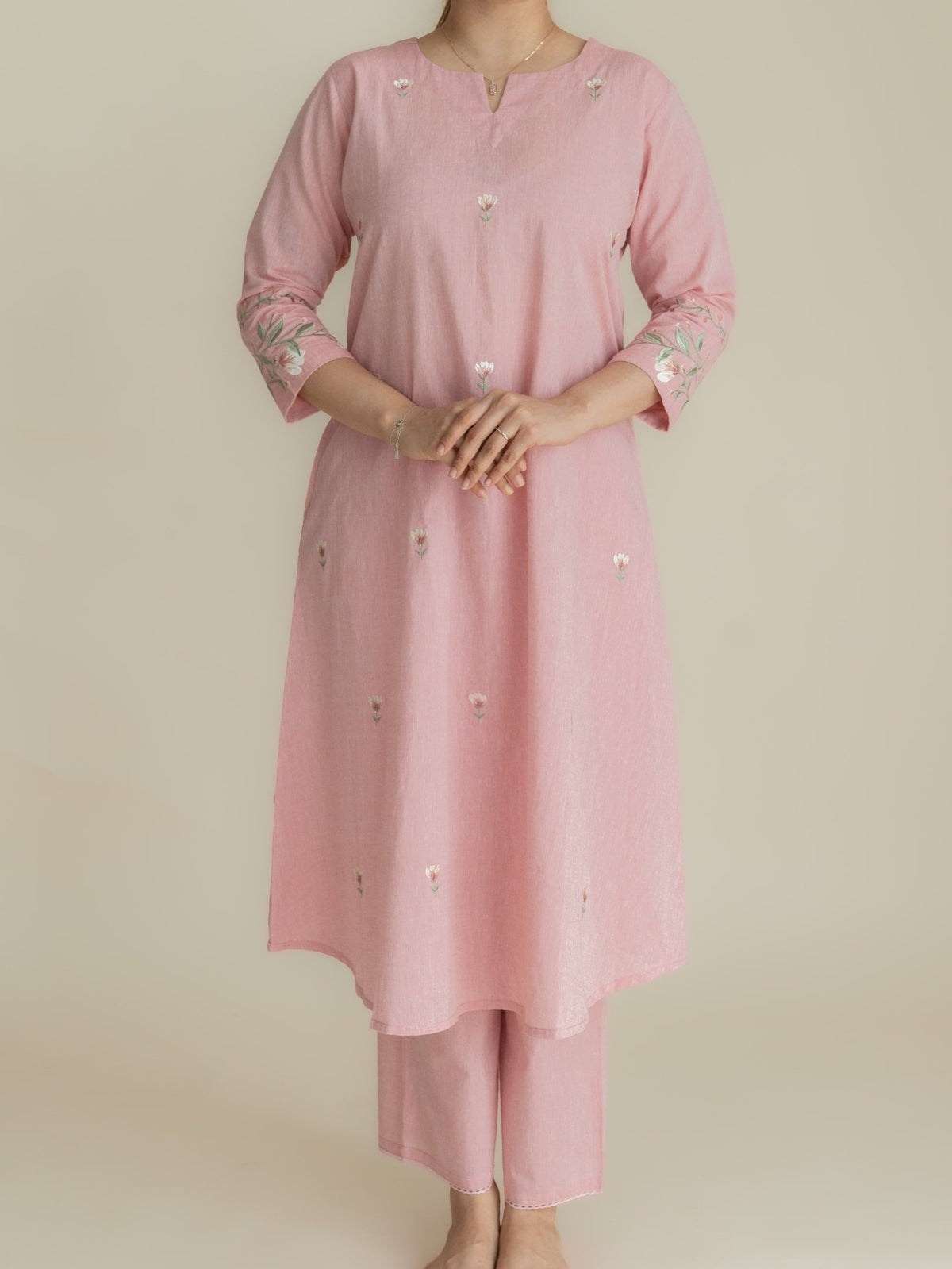Zimal Cotton Handloom Embroidered 2 Piece Set - AINA