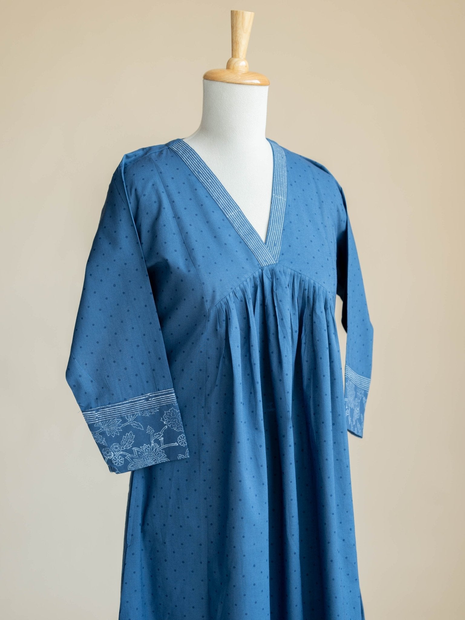 Zimri Cotton Block Printed A-Line Kurta - AINA
