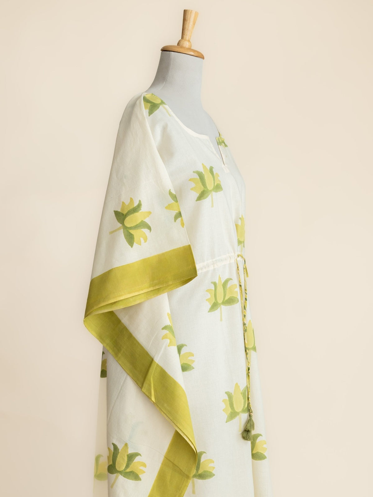 Zimrin Cotton Block Printed Long Kaftan - AINA