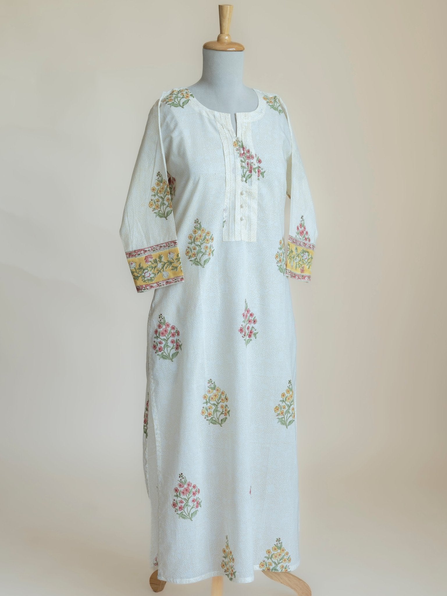 Zivara Cotton Block Printed Straight Kurta - AINA