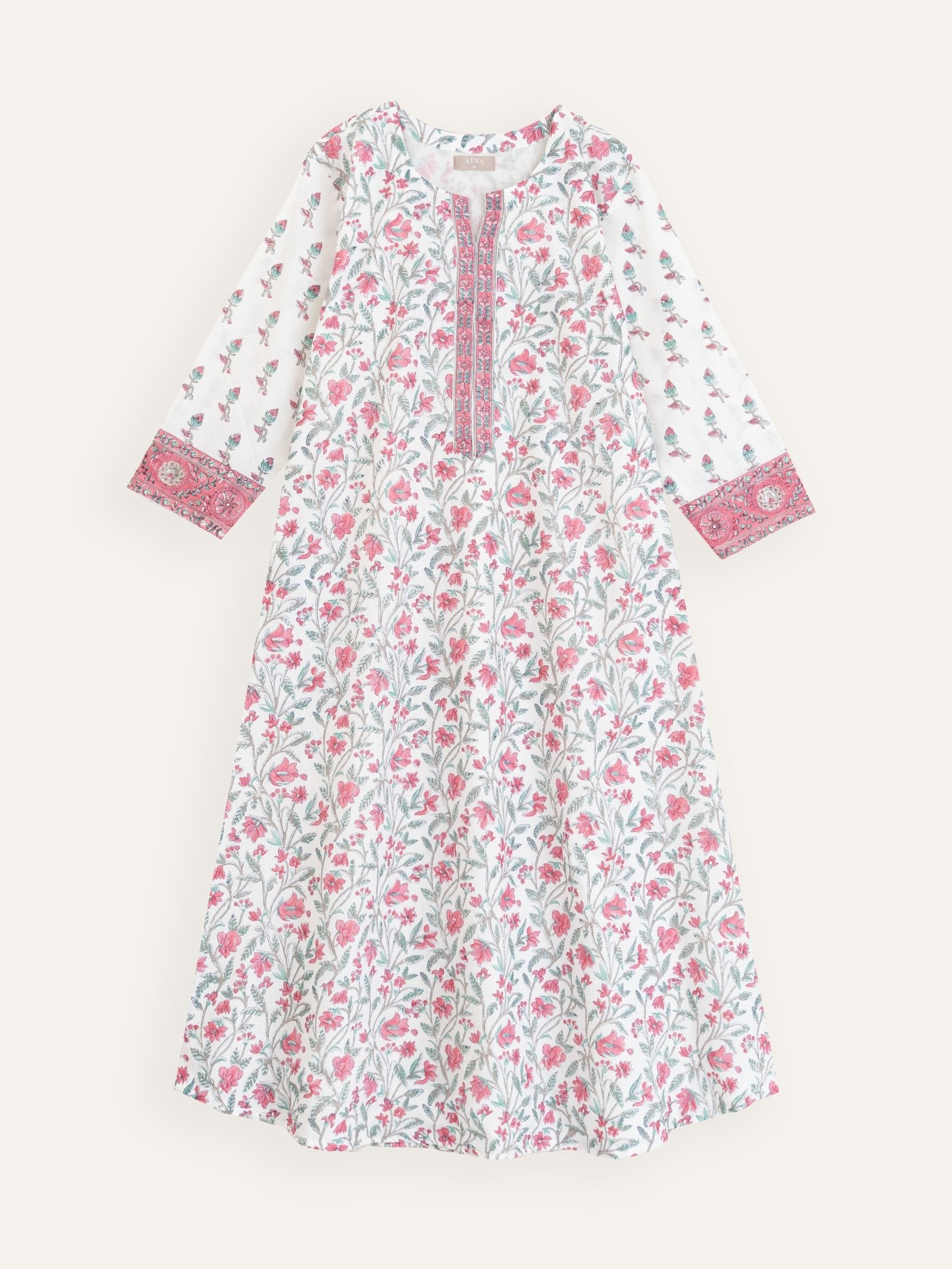 Zyrah Cotton Block Printed A - Line Kurta - AINA