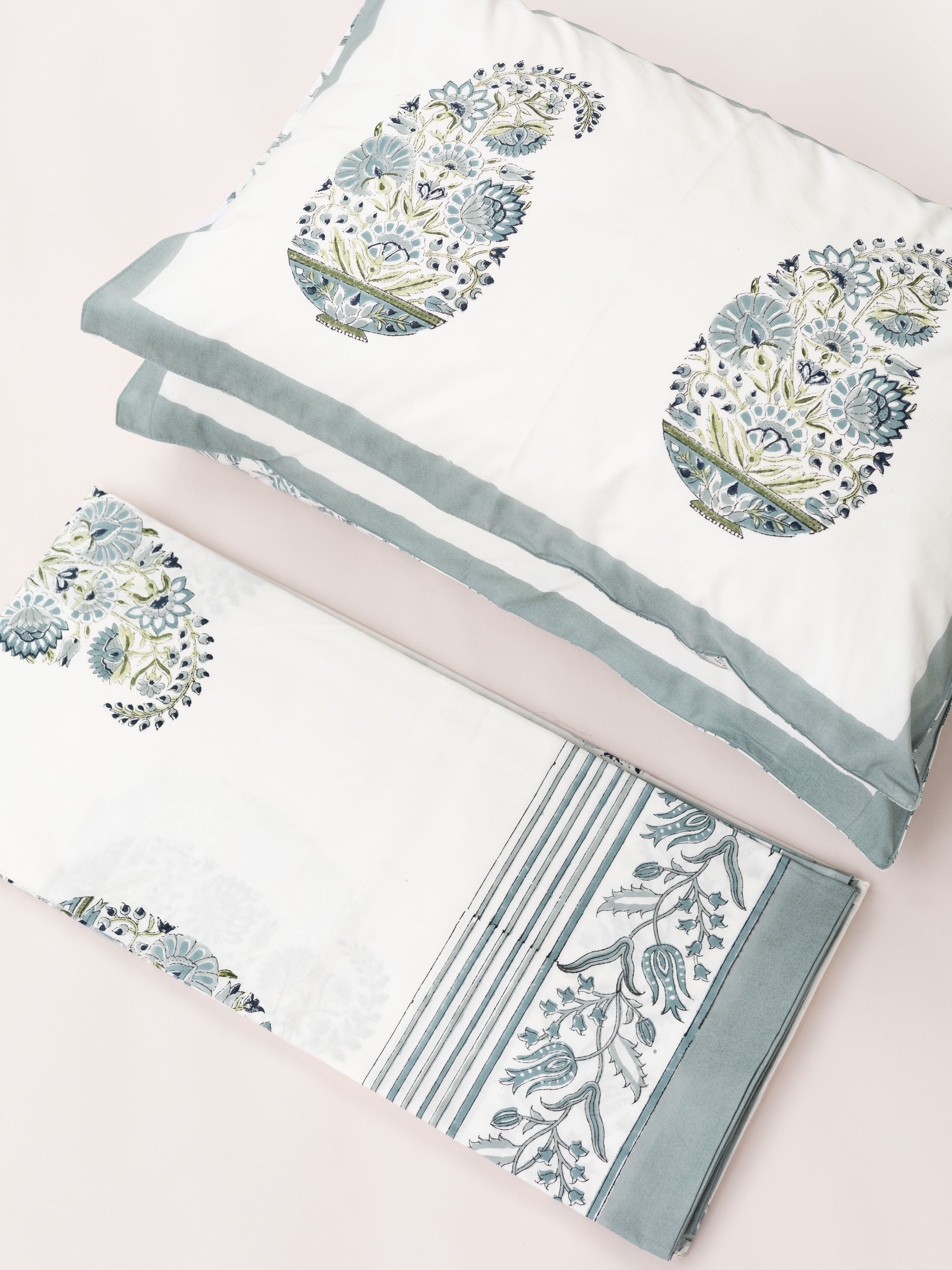 Cotton Block Printed Double Bedsheet