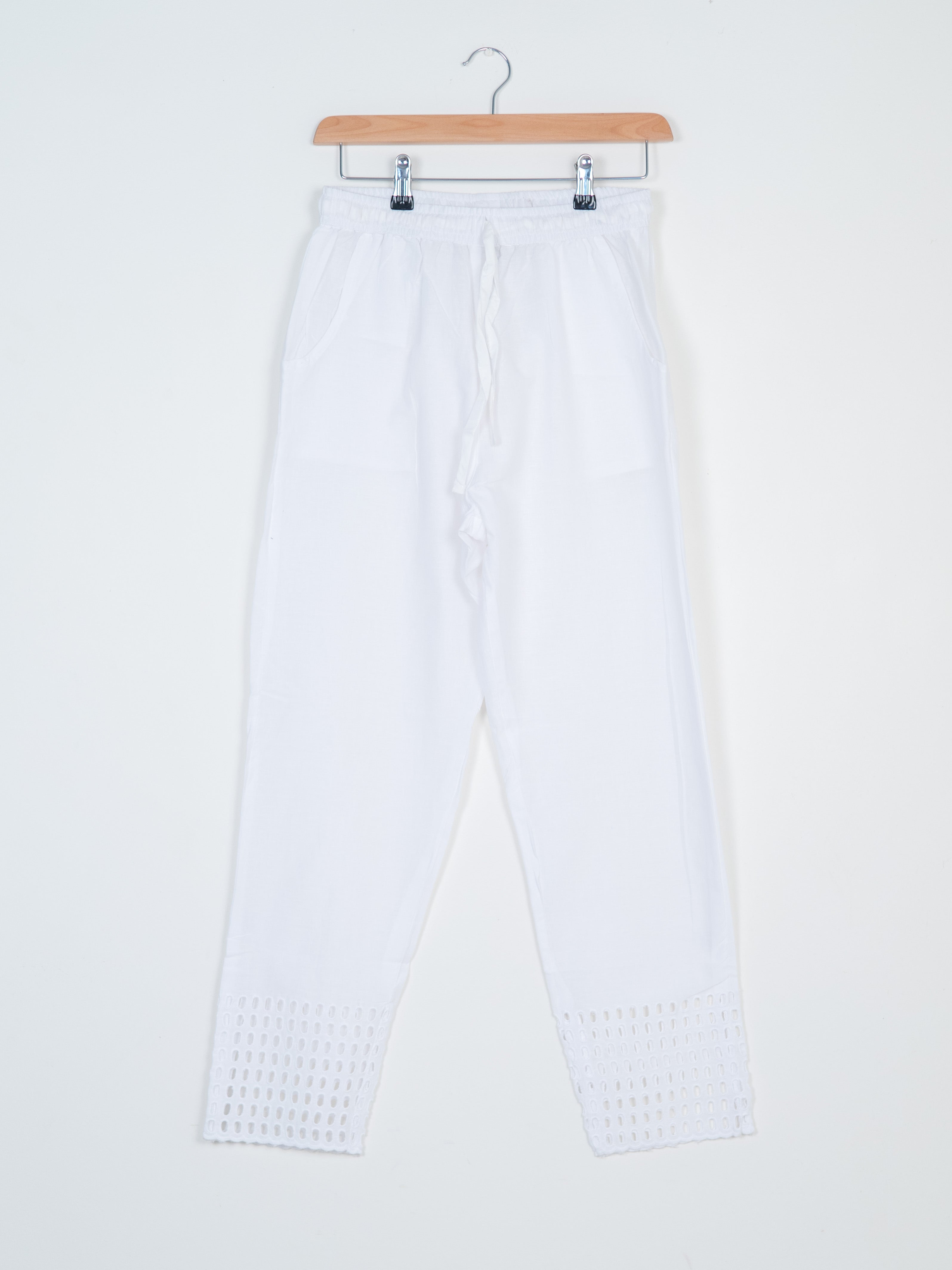 Cotton Embroidered Straight Pant