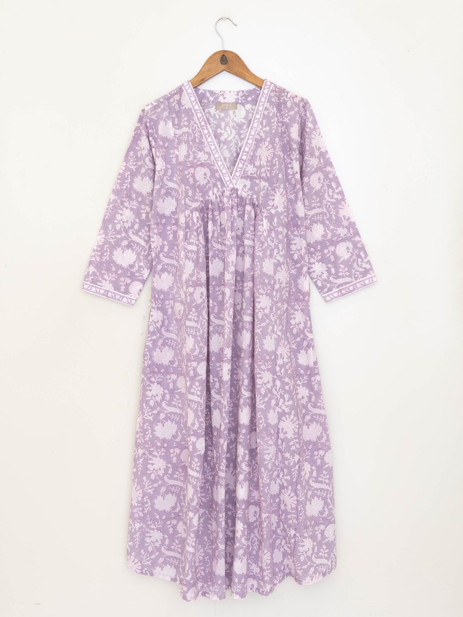 Cotton Block Printed A-Line Kurta - AINA