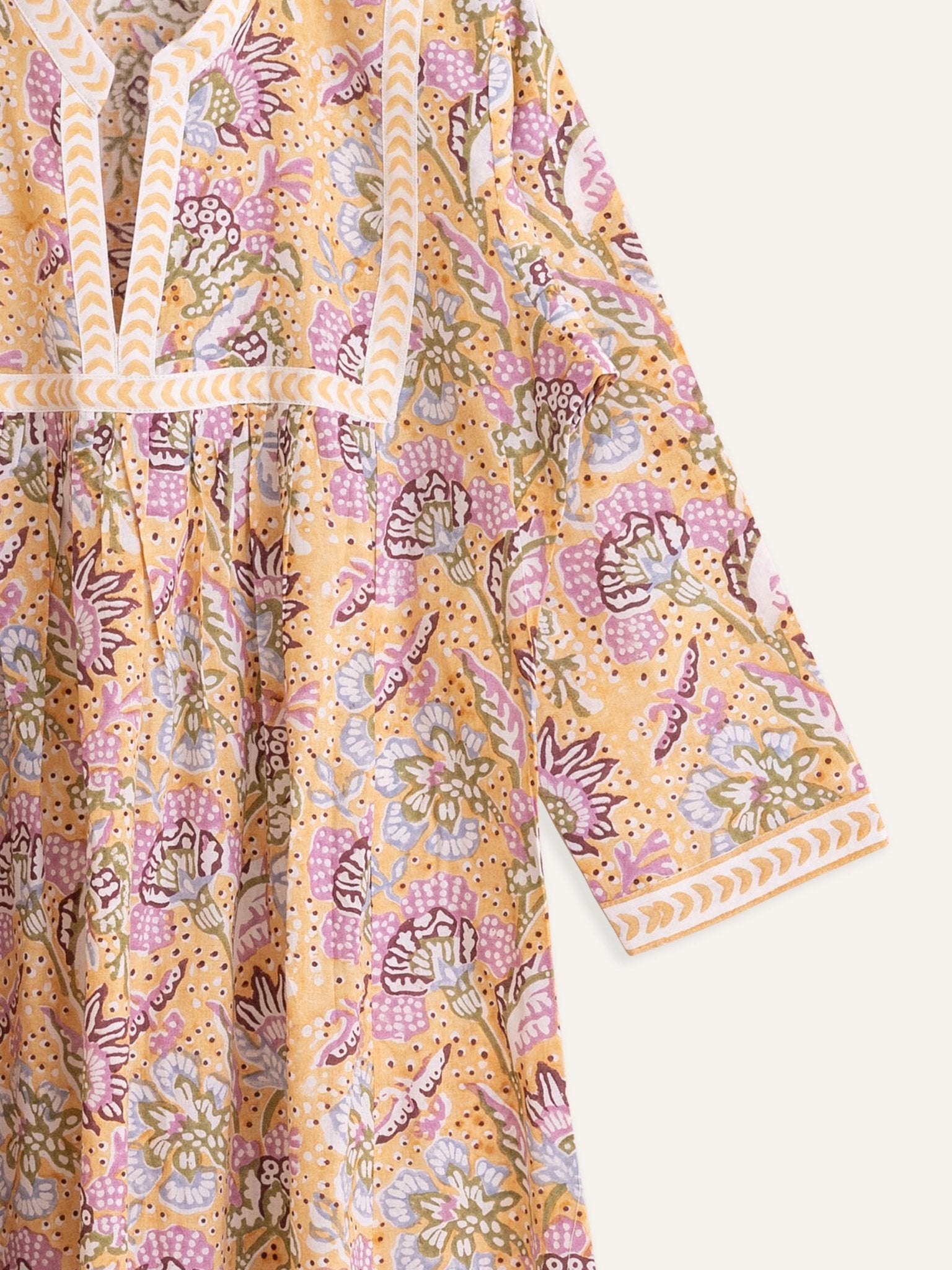 Cotton Block Printed A-Line Kurta - AINA