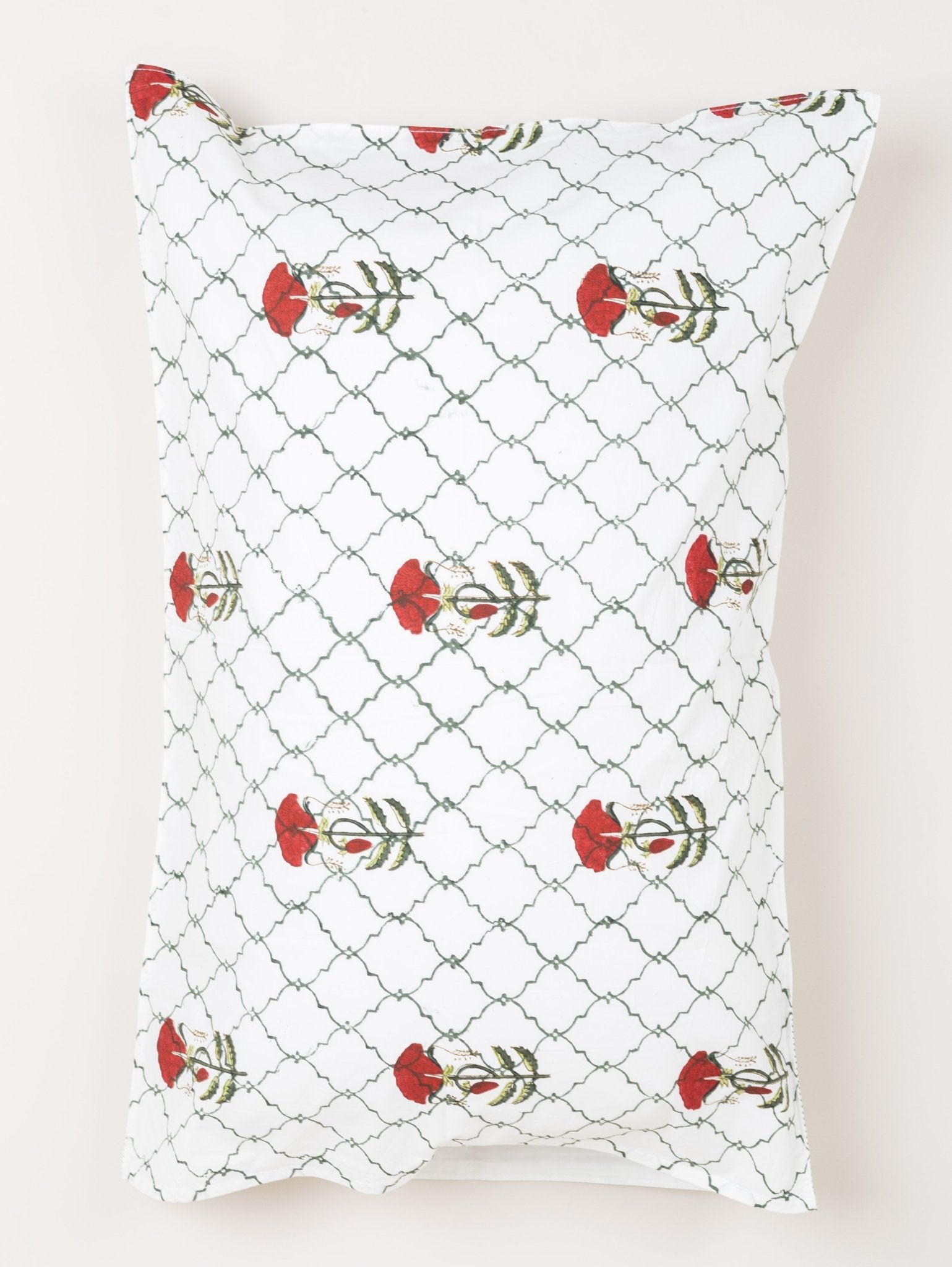 Cotton Block Printed Double Bedsheet - AINA