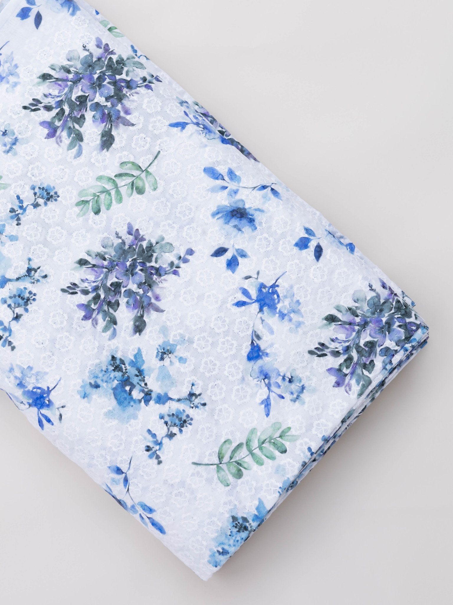 Cotton Digital Print Embroidered Fabric - AINA