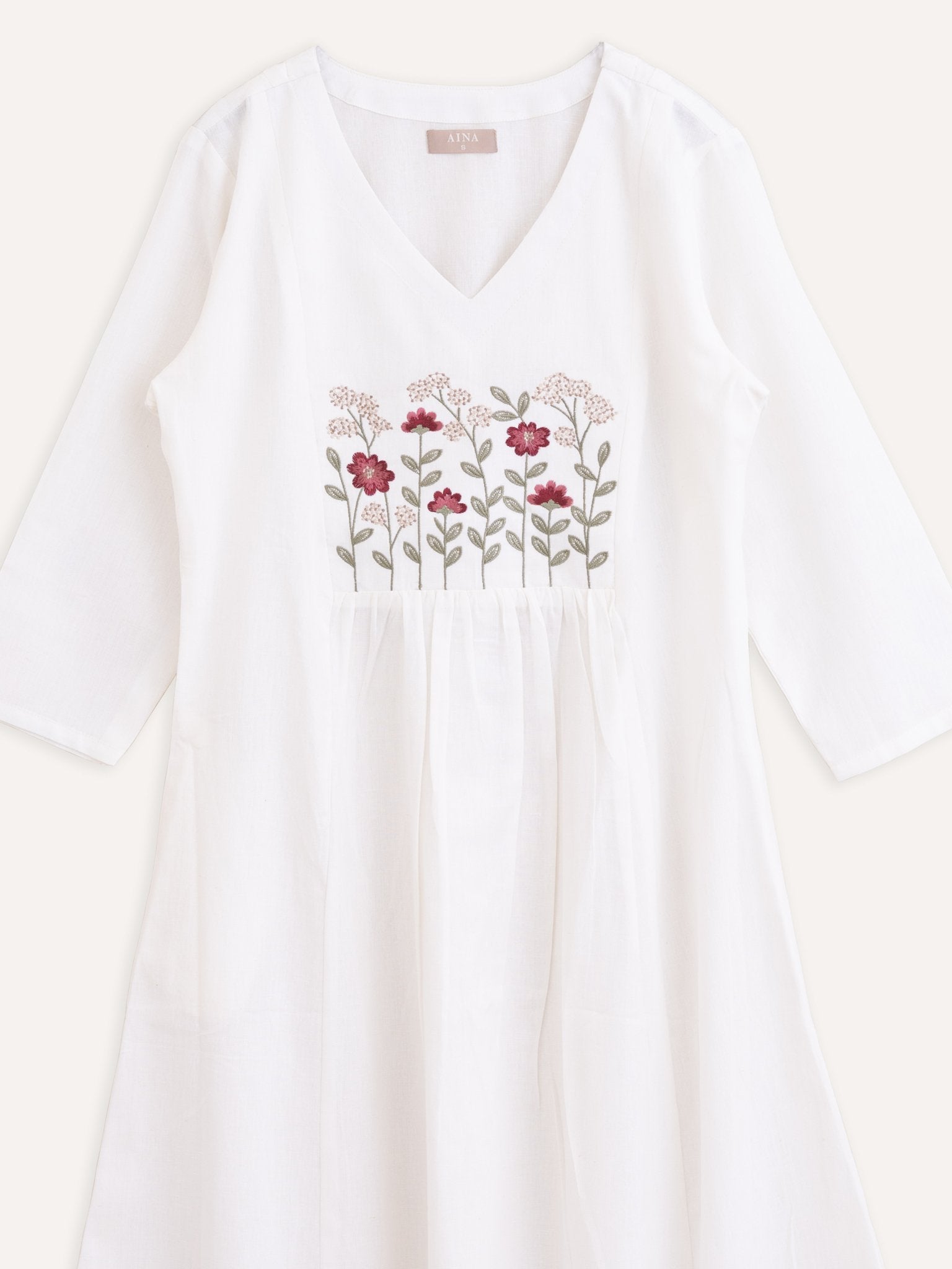Cotton Embroidered A-Line Kurta - AINA