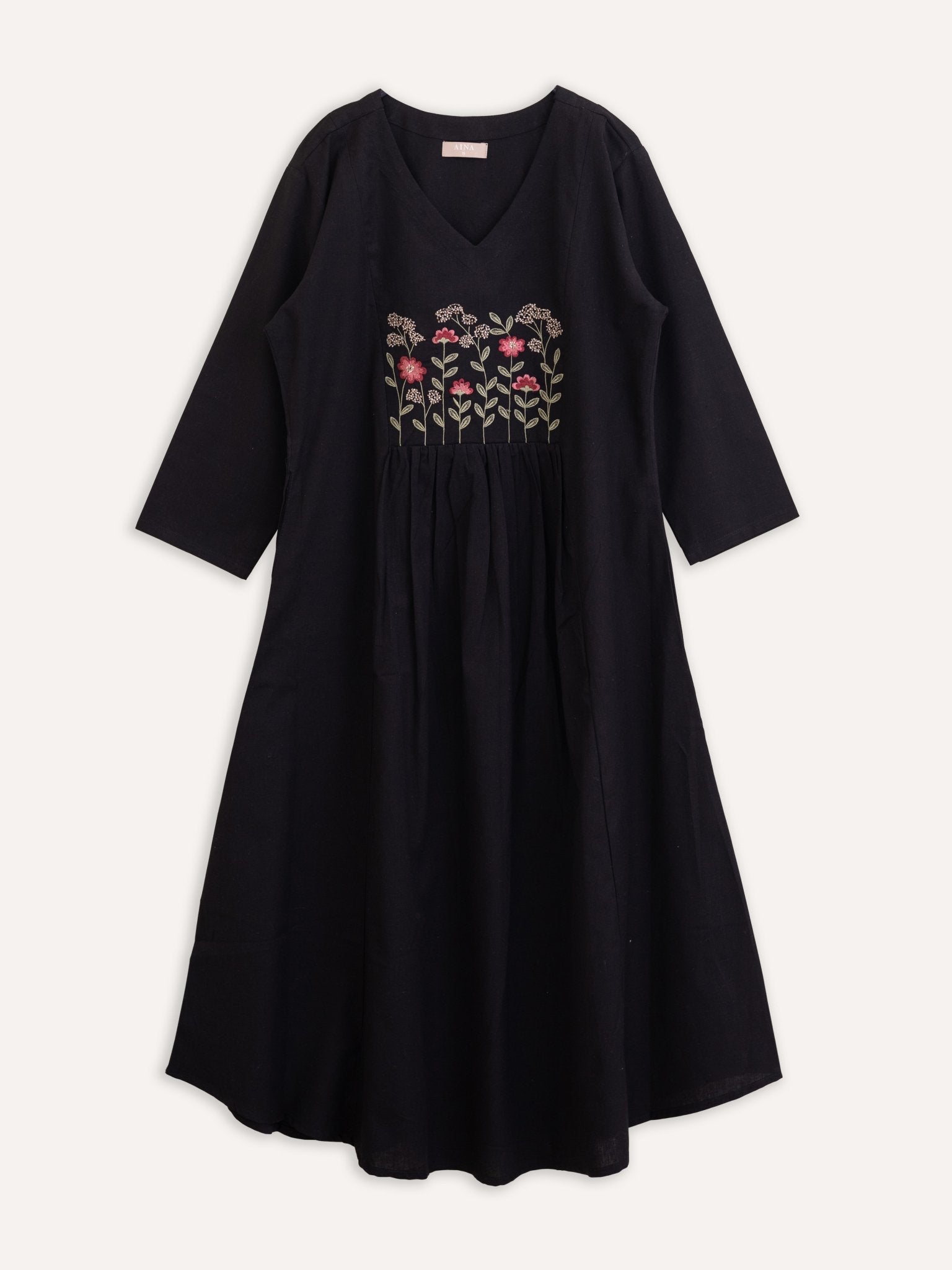 Cotton Embroidered A-Line Kurta - AINA