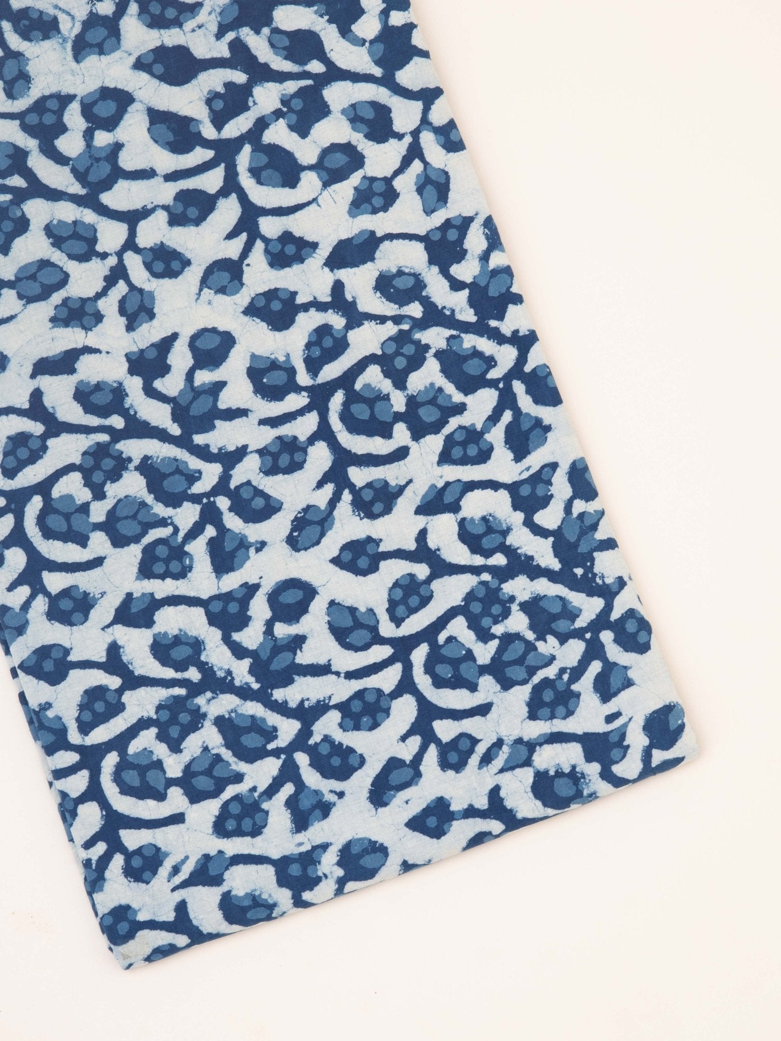 Cotton Indigo Hand Block Print Fabric - AINA