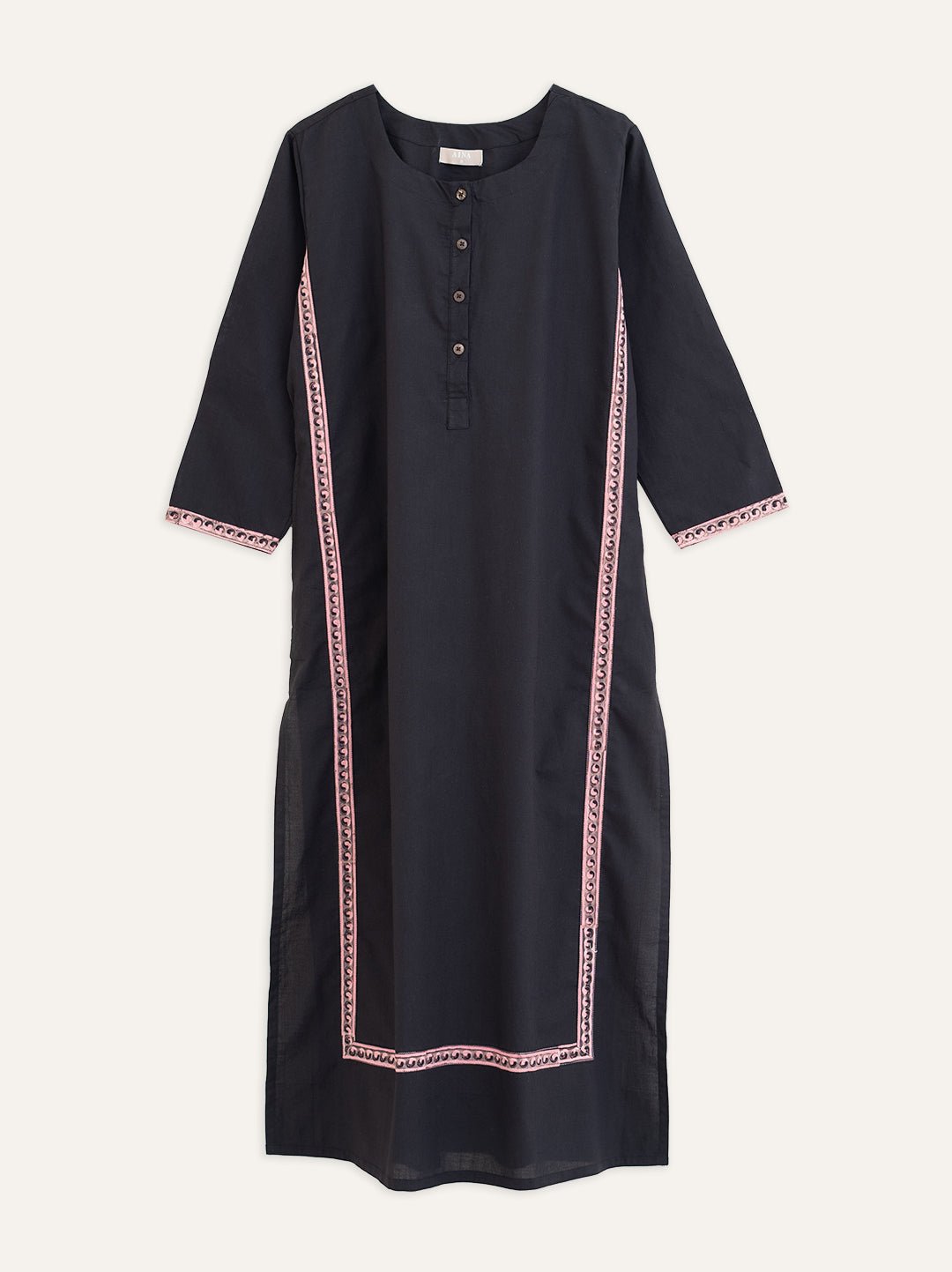 Cotton Plain Straight Kurta - AINA